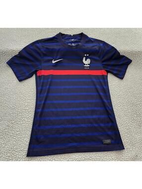 Nike Dri-Fit Authentic France FFF 2020 Home Soccer Jersey Size Small blue